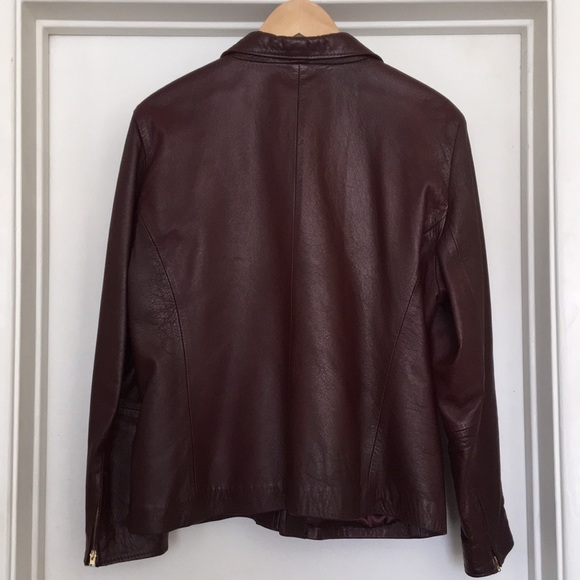 Real Leather Jacket - dark maroon - Picture 4 of 4